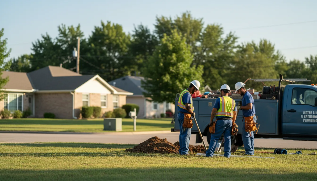 Residential water line and bathroom plumbing service in Prairie Lea, TX